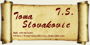 Toma Slovaković vizit kartica
